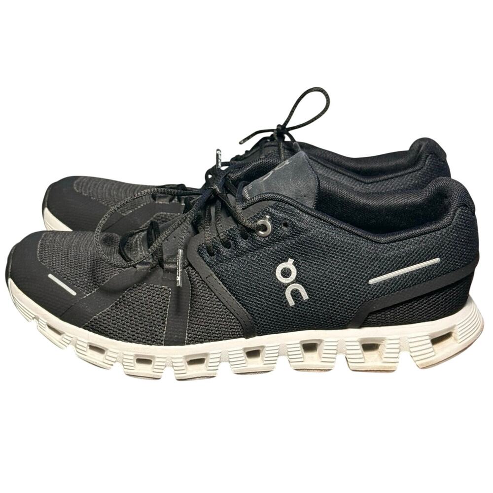 On Running Cloud 5 Shoes Women 8.5 Black White Sneakers NO INSOLES AS IS